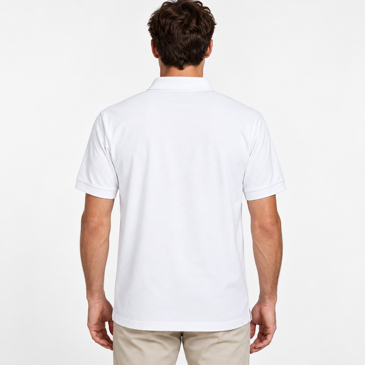 Men's Marni Dry Blend polo in white, back view