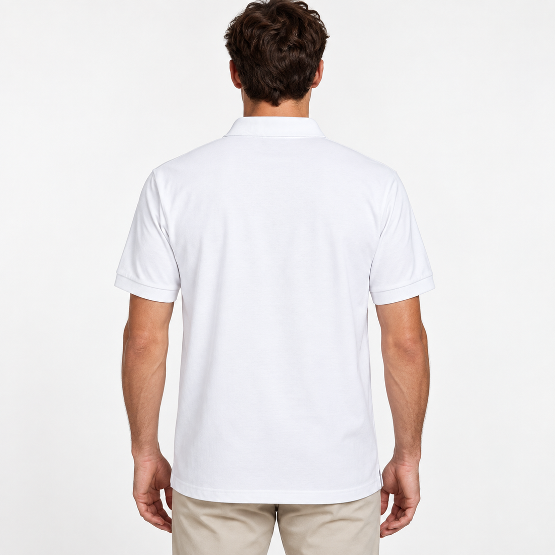 Men's Marni Dry Blend polo in white, back view