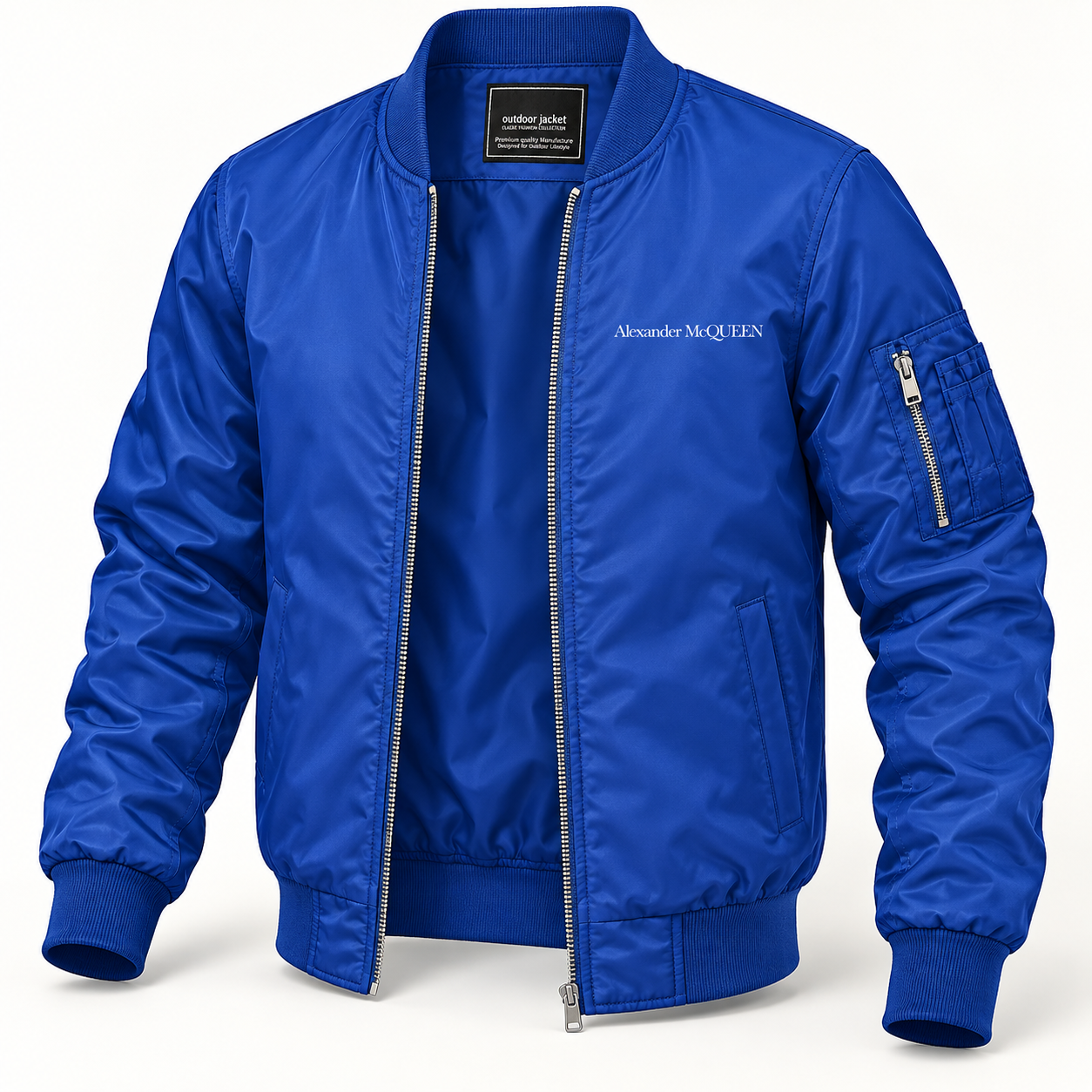 Men's Alexander McQueen Lightweight Bomber Jacket | Color: Royal Blue | Image 5