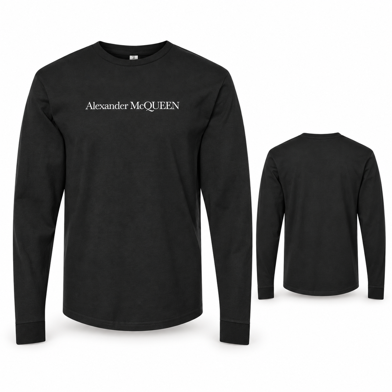 Men's Alexander McQueen Cotton Long Sleeve T-Shirt black main view