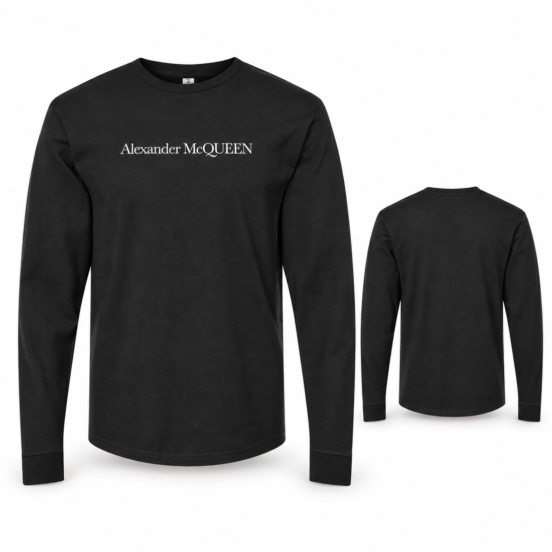 Men's Alexander McQueen Cotton Long Sleeve T-Shirt black main view