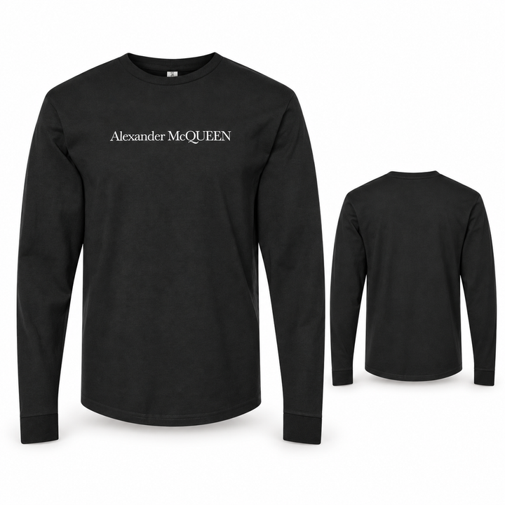Men's Alexander McQueen Cotton Long Sleeve T-Shirt black main view