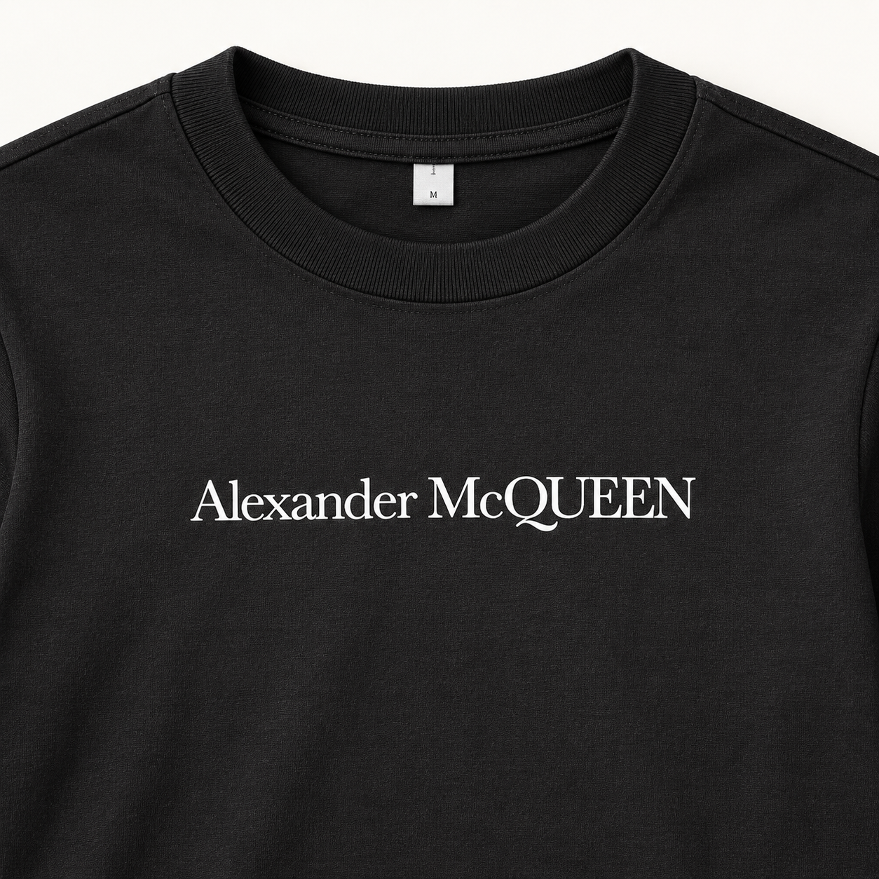 Men's Alexander McQueen Cotton Long Sleeve T-Shirt black print detail