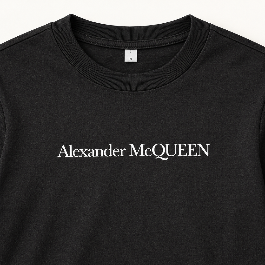 Men's Alexander McQueen Cotton Long Sleeve T-Shirt black print detail