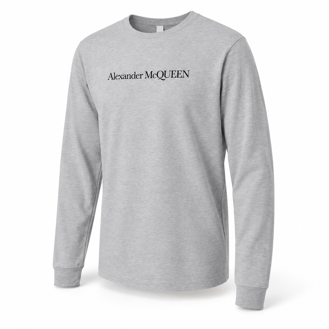 Men's Alexander McQueen Cotton Long Sleeve T-Shirt grey alternate angle