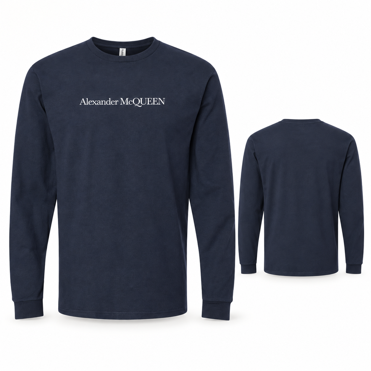 Men's Alexander McQueen Cotton Long Sleeve T-Shirt navy main view