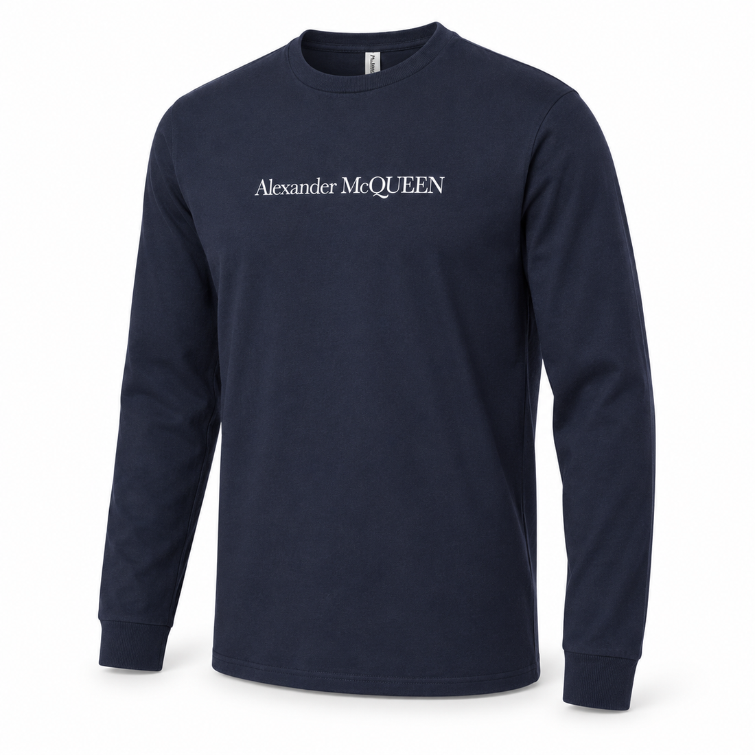 Men's Alexander McQueen Cotton Long Sleeve T-Shirt navy alternate angle