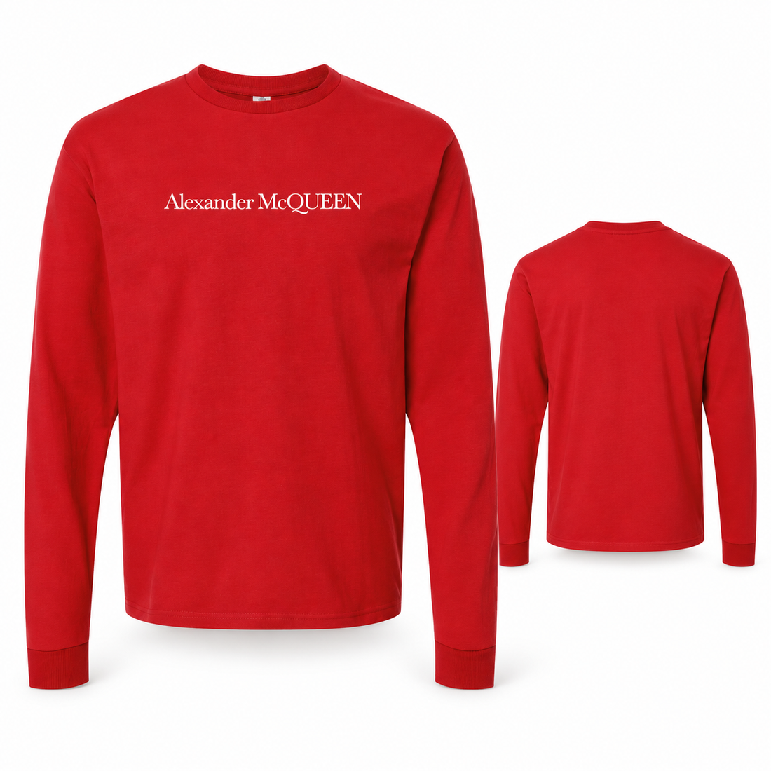 Men's Alexander McQueen Cotton Long Sleeve T-Shirt red main view