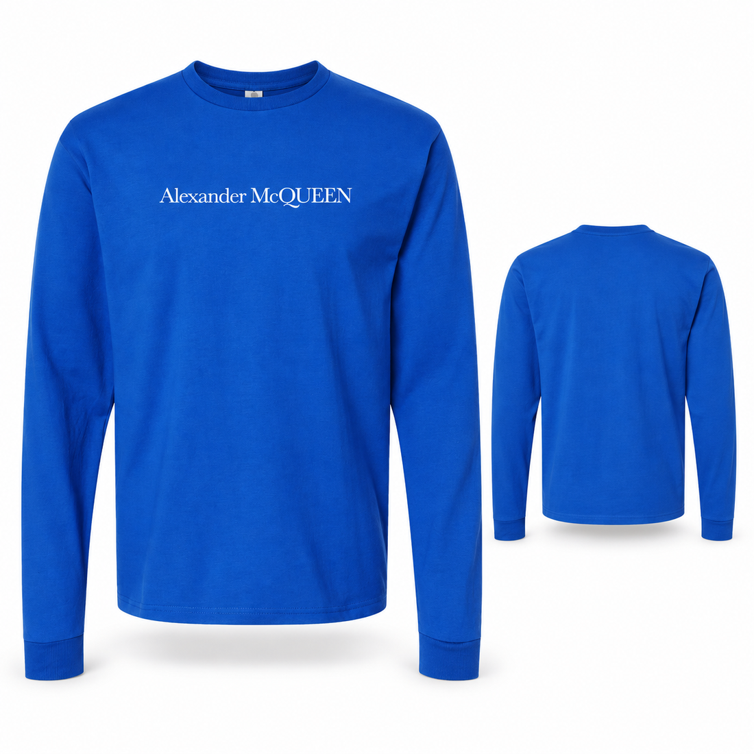 Men's Alexander McQueen Cotton Long Sleeve T-Shirt royal blue main view