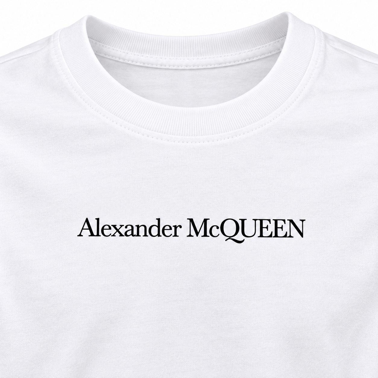 Men's Alexander McQueen Cotton Long Sleeve T-Shirt white print detail