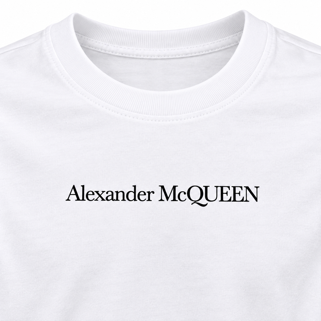 Men's Alexander McQueen Cotton Long Sleeve T-Shirt white print detail