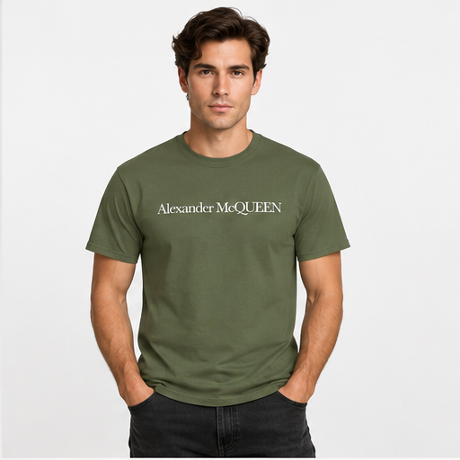 Men's Alexander McQueen Cotton T-Shirt | Color: Army Green | Image 3