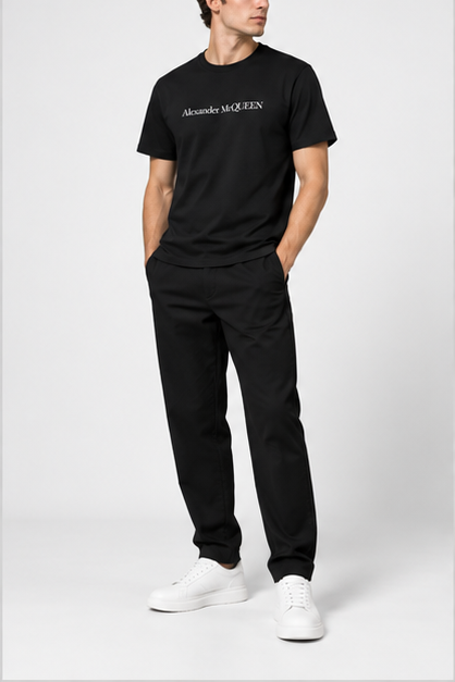 Men's Alexander McQueen Cotton T-Shirt | Color: Black | Image 4