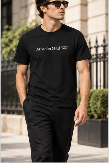 Men's Alexander McQueen Cotton T-Shirt | Color: Black | Image 5