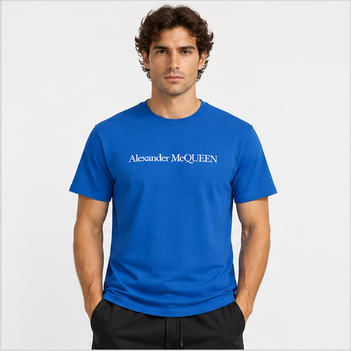 Men's Alexander McQueen Cotton T-Shirt | Color: Blue | Image 3