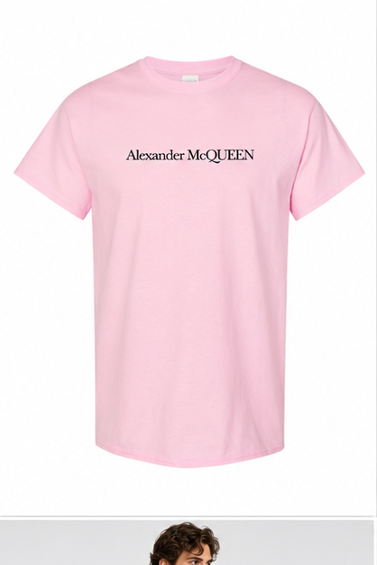 Men's Alexander McQueen Cotton T-Shirt | Color: Pink | Image 1