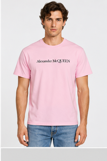 Men's Alexander McQueen Cotton T-Shirt | Color: Pink | Image 3