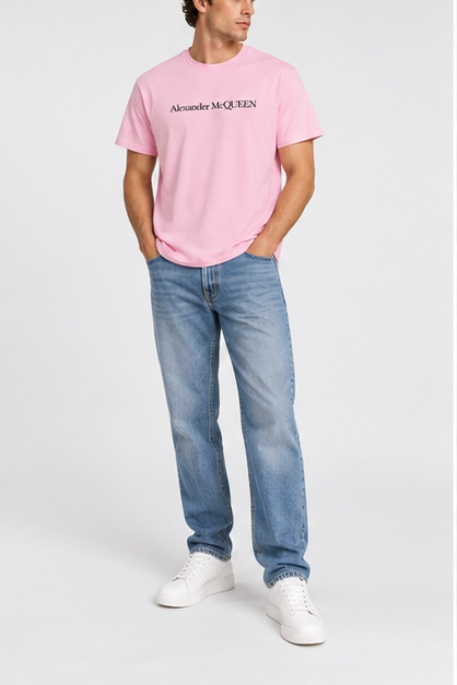 Men's Alexander McQueen Cotton T-Shirt | Color: Pink | Image 4