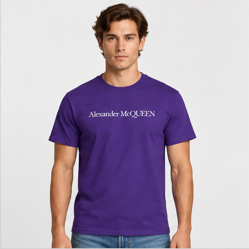 Men's Alexander McQueen Cotton T-Shirt | Color: Purple | Image 3