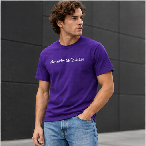 Men's Alexander McQueen Cotton T-Shirt | Color: Purple | Image 4