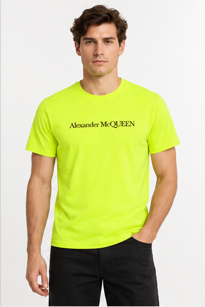 Men's Alexander McQueen Cotton T-Shirt | Color: Safety Green | Image 3