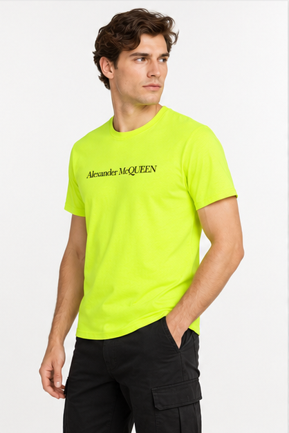 Men's Alexander McQueen Cotton T-Shirt | Color: Safety Green | Image 4