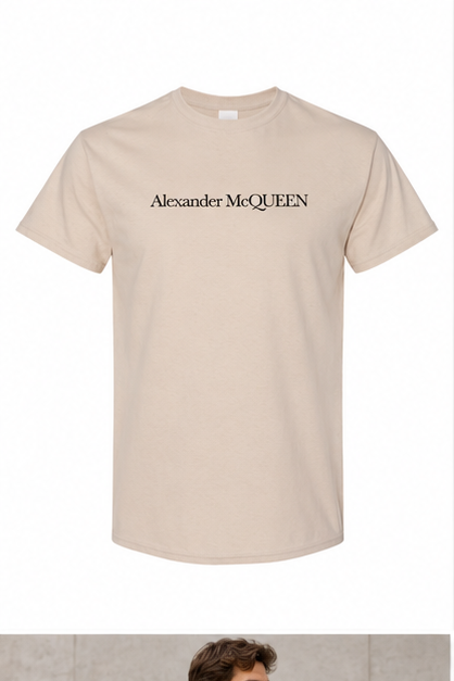 Men's Alexander McQueen Cotton T-Shirt | Color: Tan | Image 1