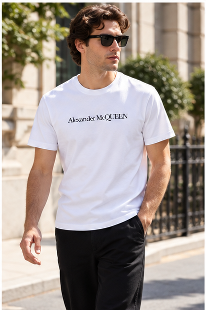 Men's Alexander McQueen Cotton T-Shirt | Color: White | Image 5