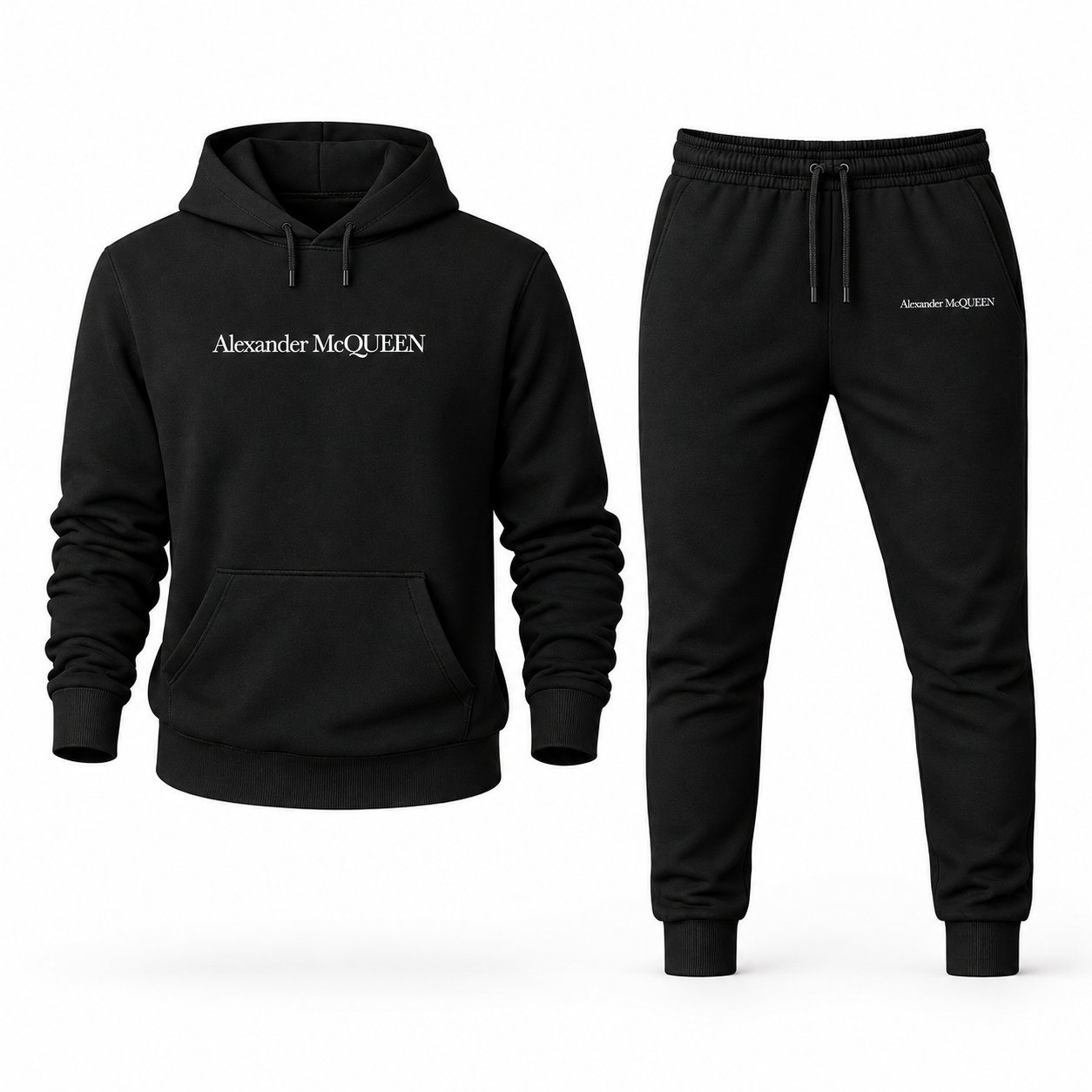 Men's Alexander McQueen Hoodie Joggers Set in Black — hero view
