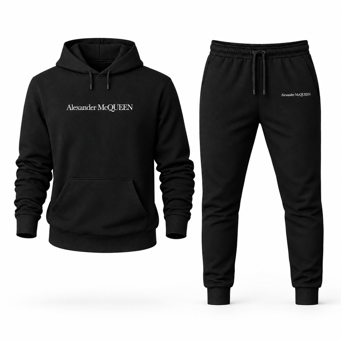 Men's Alexander McQueen Hoodie Joggers Set in Black — hero view