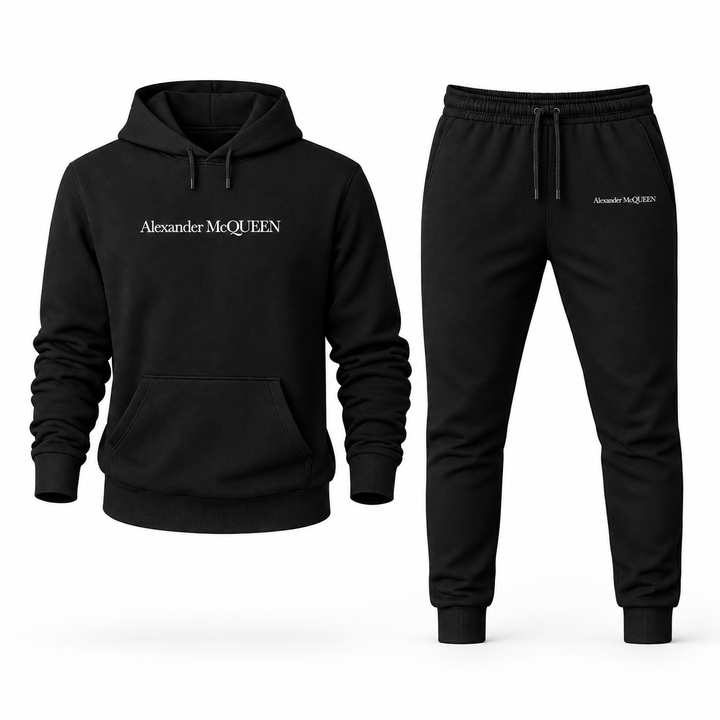 Men's Alexander McQueen Hoodie Joggers Set in Black — hero view