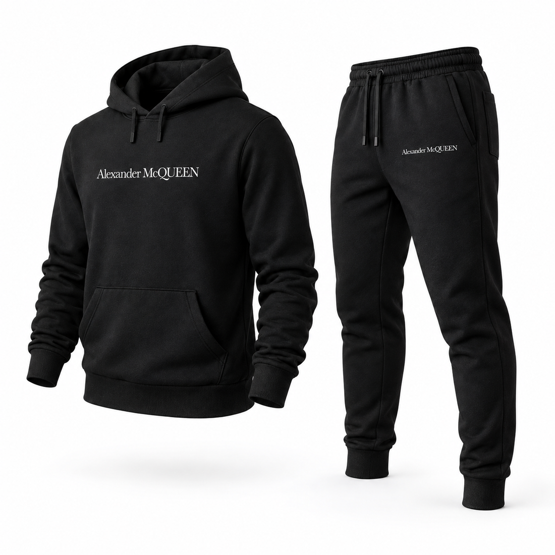 Men's Alexander McQueen Hoodie Joggers Set in Black — alternate three-quarter view