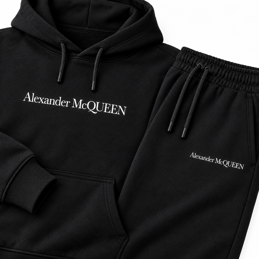 Men's Alexander McQueen Hoodie Joggers Set in Black — detail view