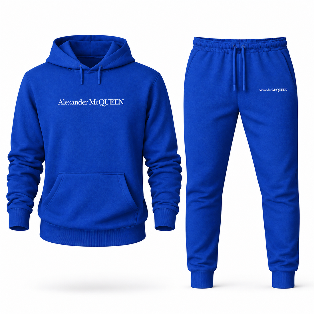 Men's Alexander McQueen Hoodie Joggers Set in Blue — hero view