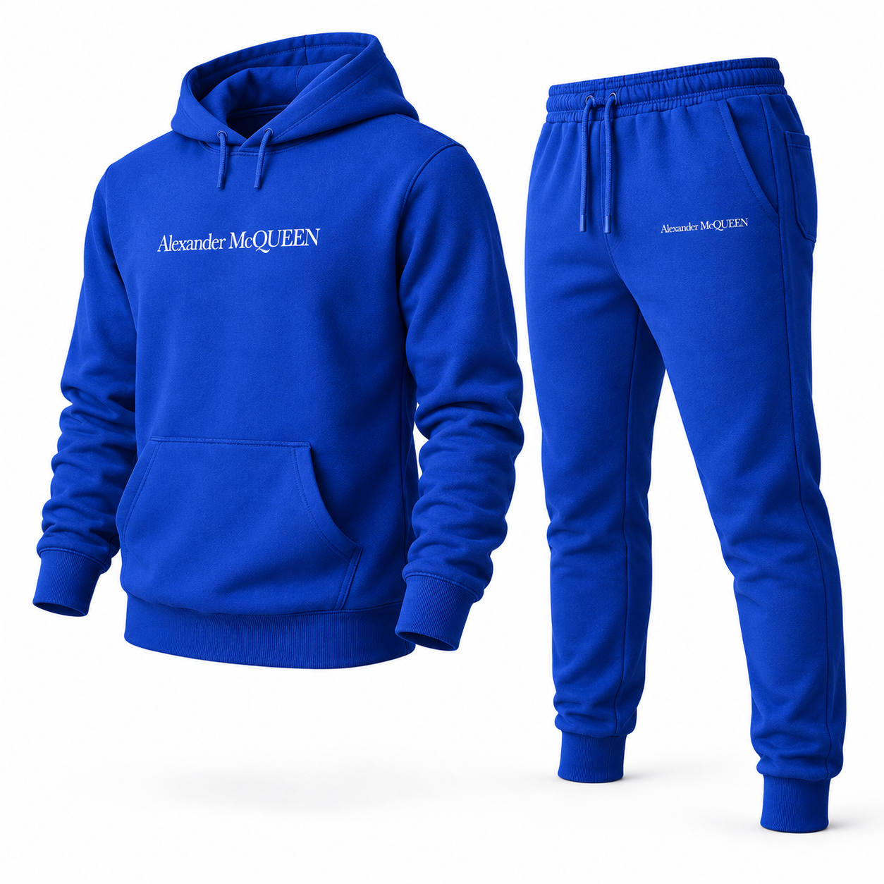 Men's Alexander McQueen Hoodie Joggers Set in Blue — alternate three-quarter view