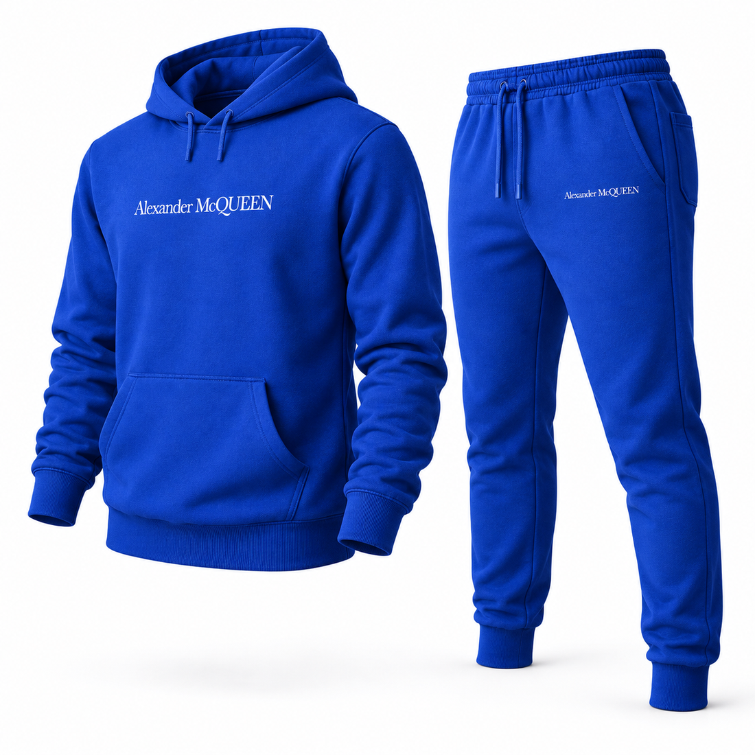 Men's Alexander McQueen Hoodie Joggers Set in Blue — alternate three-quarter view