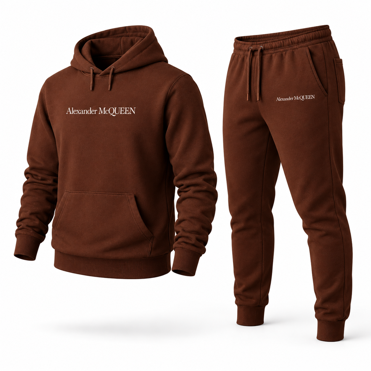 Men's Alexander McQueen Hoodie Joggers Set in Brown — alternate three-quarter view