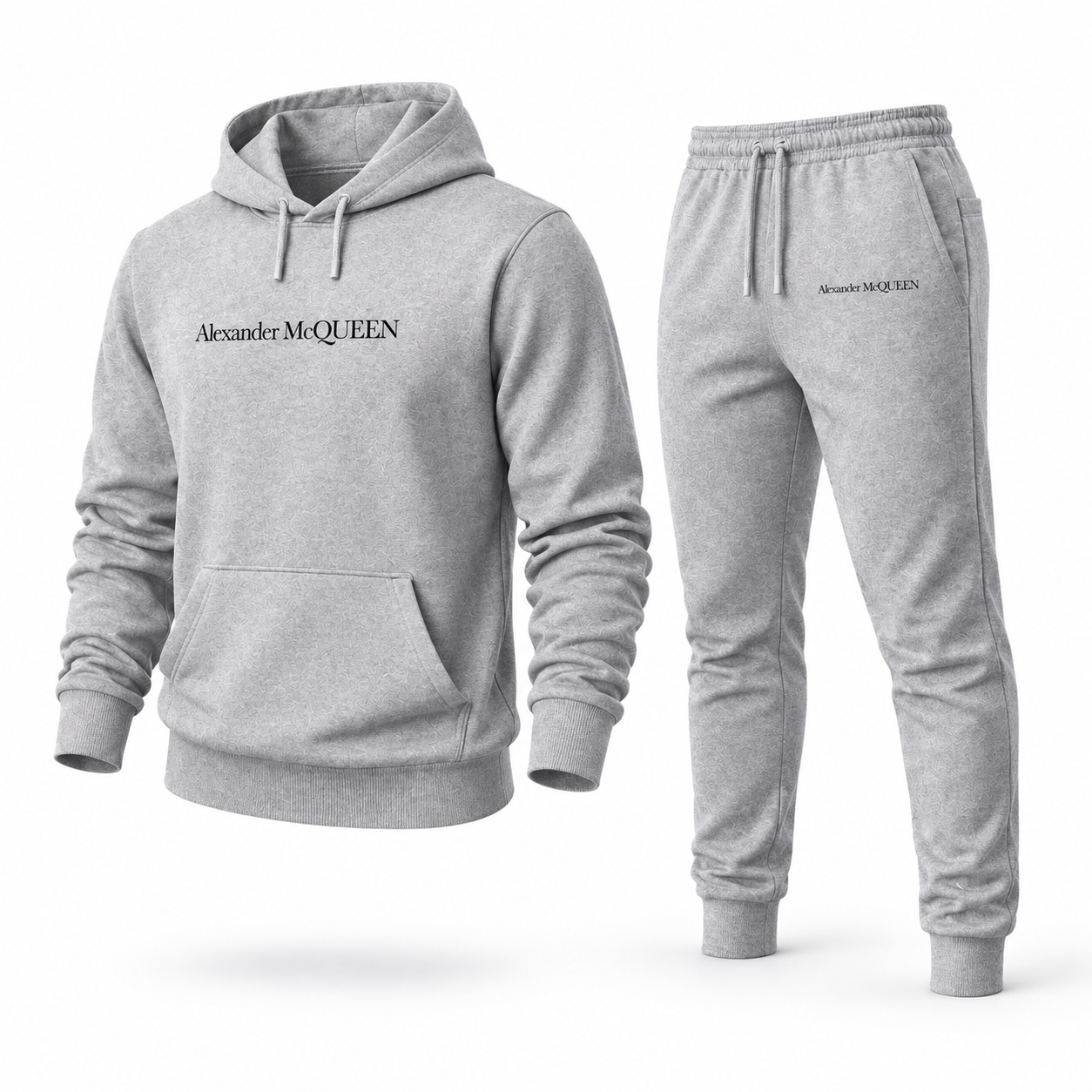 Men's Alexander McQueen Hoodie Joggers Set in Grey — alternate three-quarter view