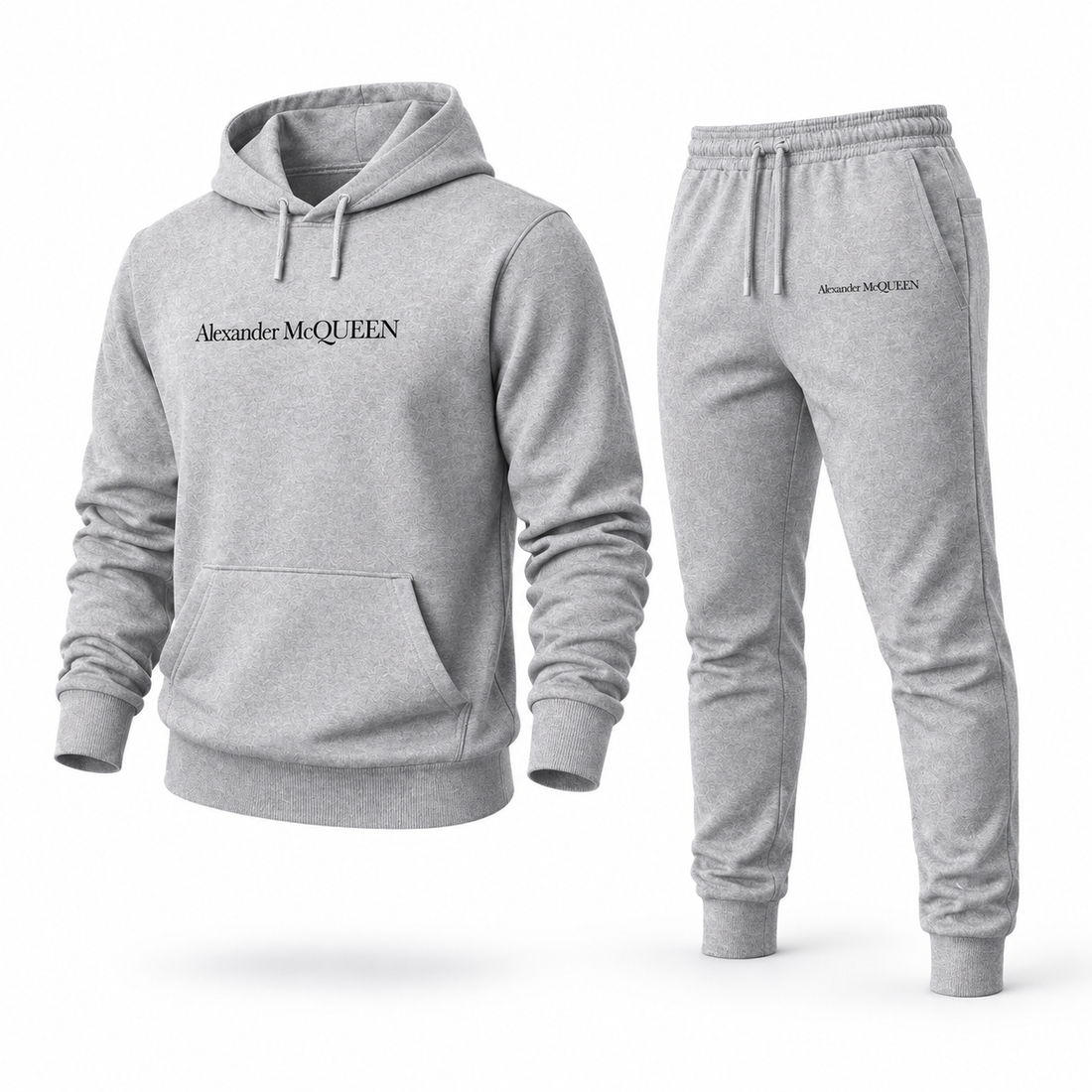 Men's Alexander McQueen Hoodie Joggers Set in Grey — alternate three-quarter view