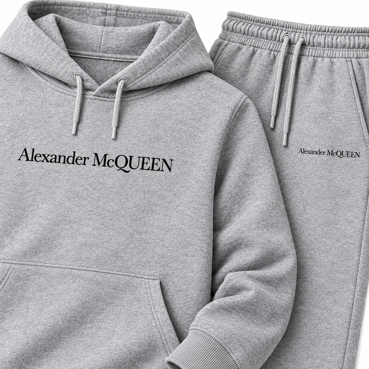 Men's Alexander McQueen Hoodie Joggers Set in Grey — detail view