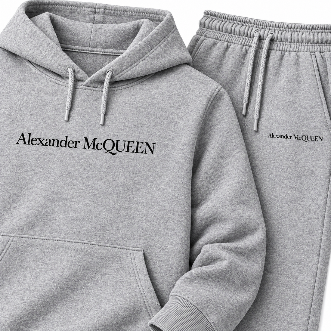 Men's Alexander McQueen Hoodie Joggers Set in Grey — detail view