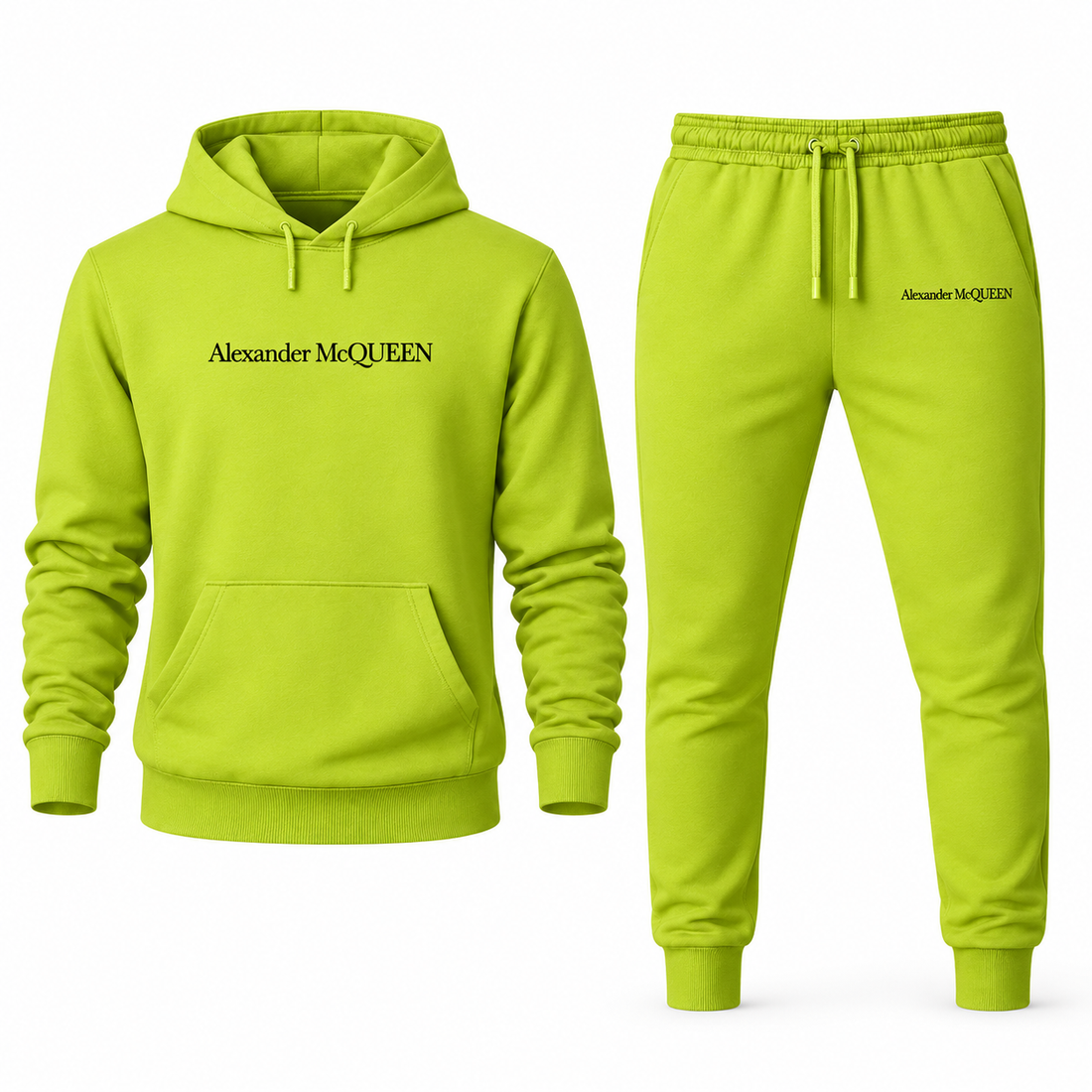 Men's Alexander McQueen Hoodie Joggers Set in Lime Green — hero view