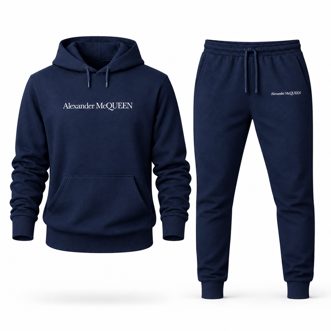Men's Alexander McQueen Hoodie Joggers Set in Navy — hero view