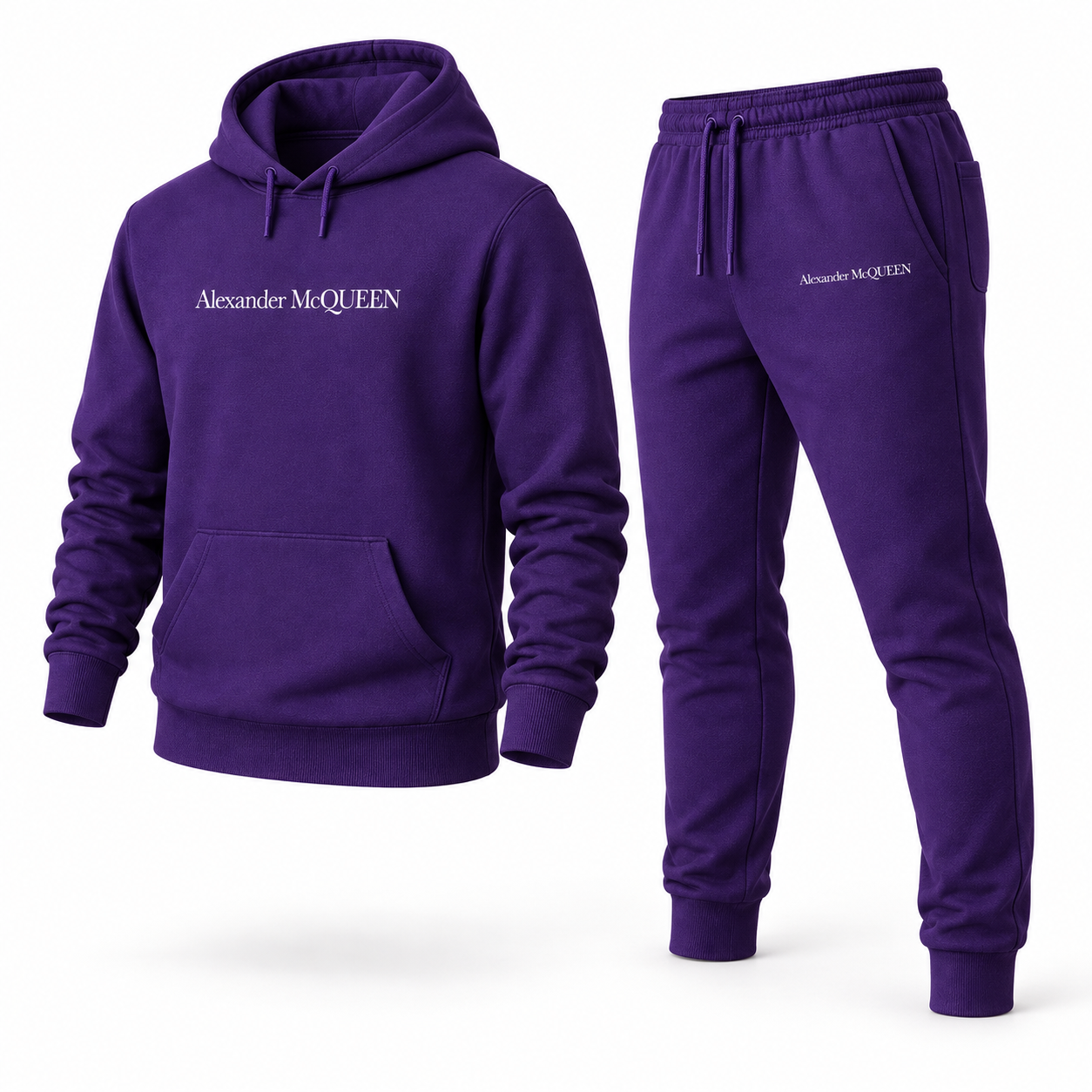 Men's Alexander McQueen Hoodie Joggers Set in Purple — alternate three-quarter view