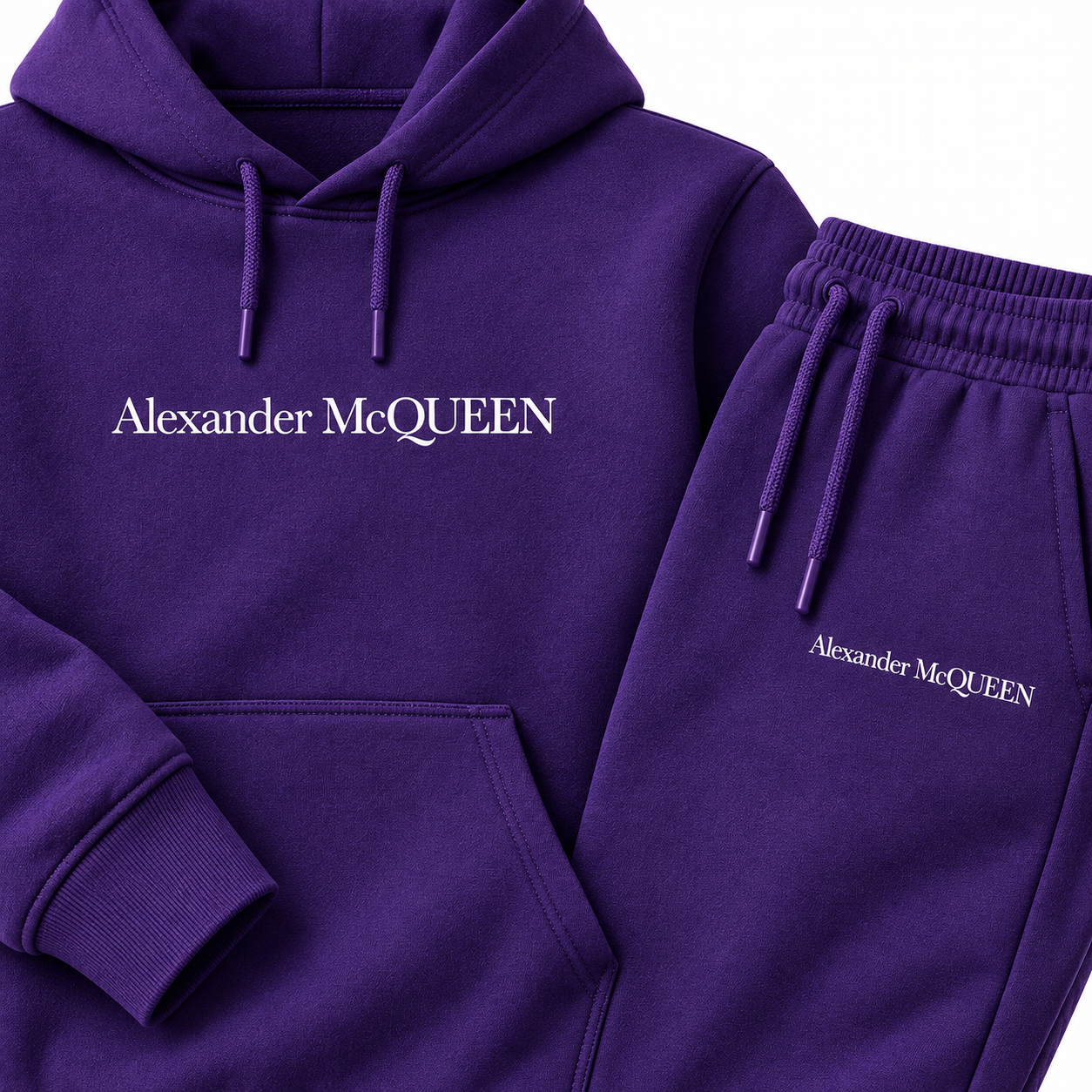Men's Alexander McQueen Hoodie Joggers Set in Purple — detail view