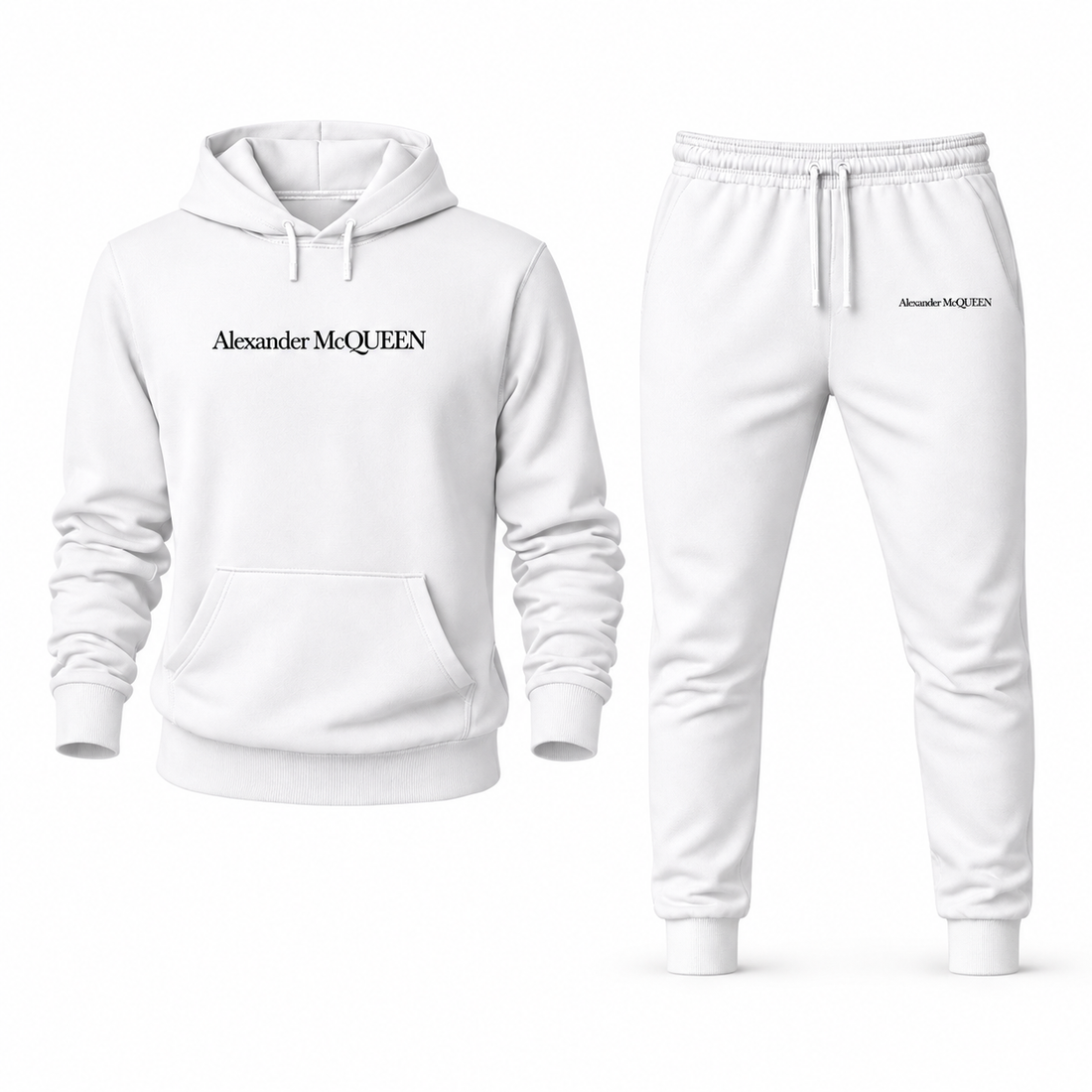 Men's Alexander McQueen Hoodie Joggers Set in White — hero view