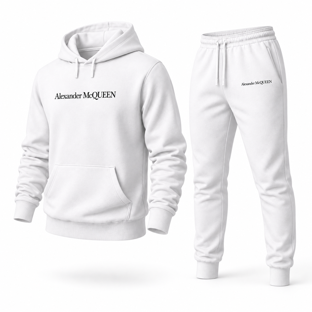 Men's Alexander McQueen Hoodie Joggers Set in White — alternate three-quarter view