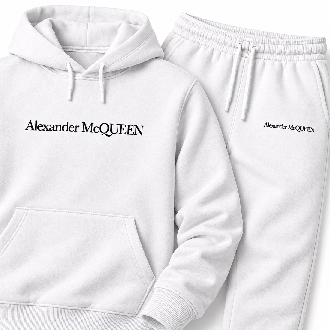 Men's Alexander McQueen Hoodie Joggers Set in White — detail view