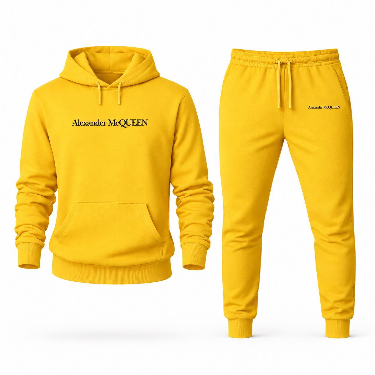 Men's Alexander McQueen Hoodie Joggers Set in Yellow — hero view
