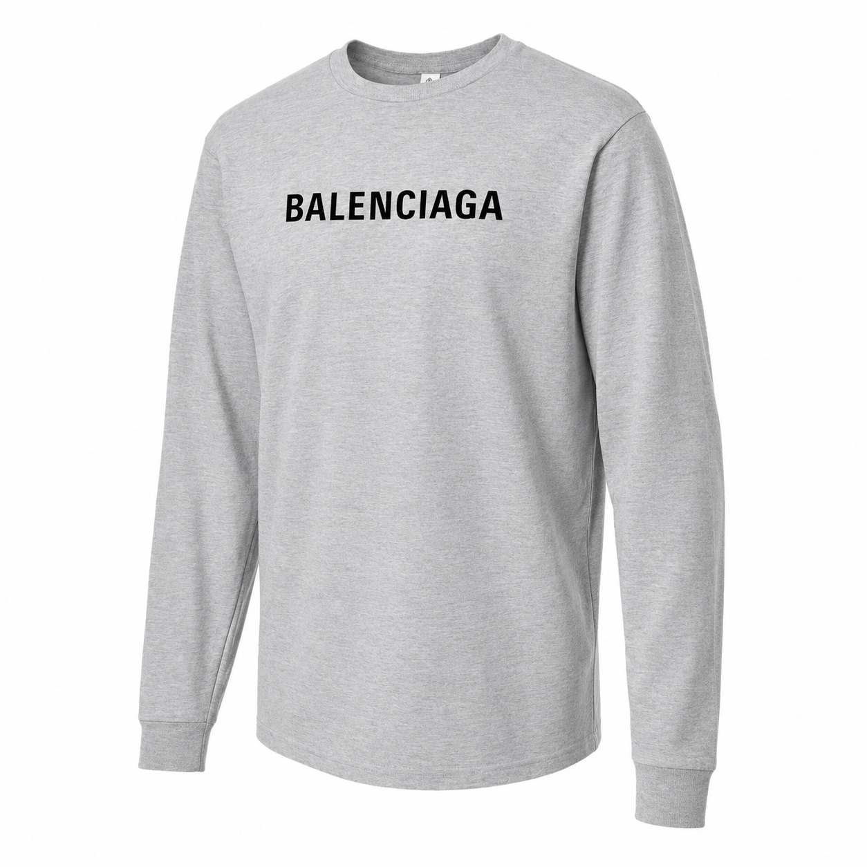 Men's Balenciaga Cotton Long Sleeve T-Shirt in Grey — alternate three-quarter view